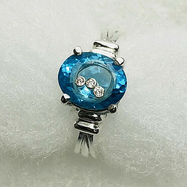 Канцелярские товары ручной работы. Ярмарка Мастеров - ручная работа Кольцо с натуральным топазом и бриллиантами. Handmade.