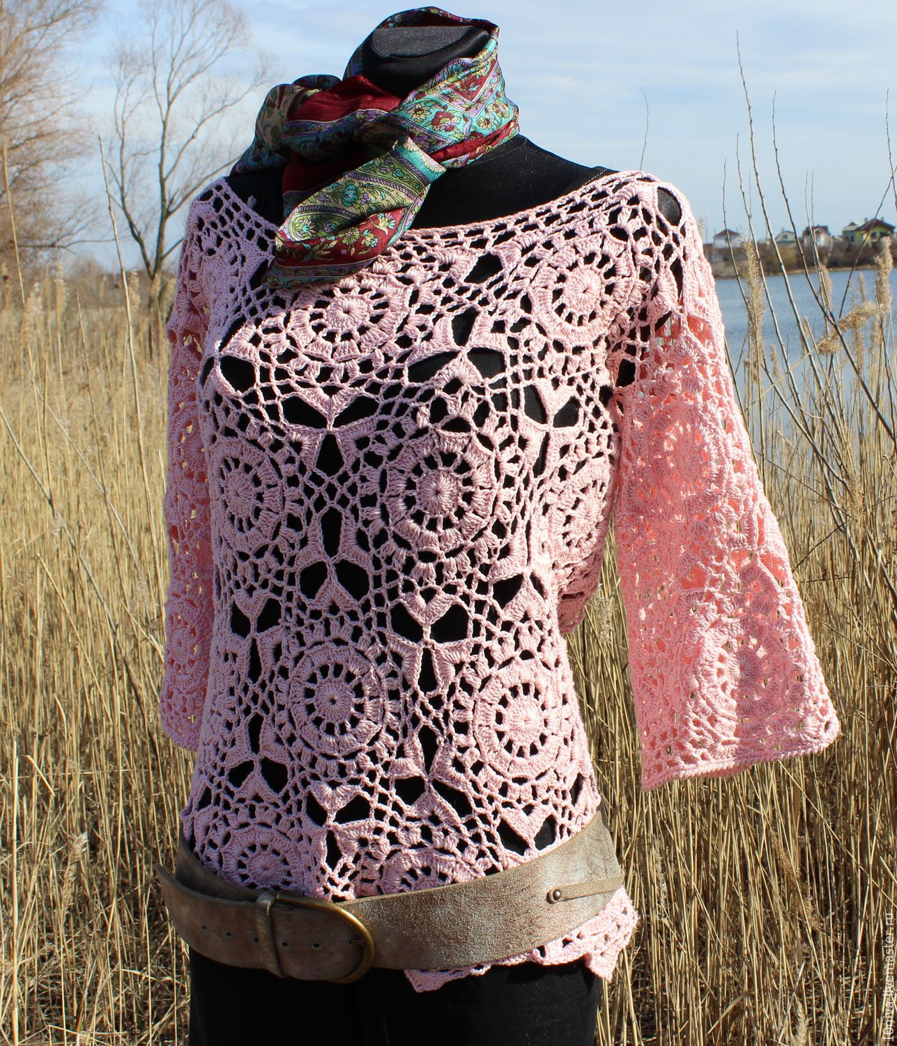 Блузон Вязаный крючком "Шик" в интернет-магазине на Ярмарке Мастеров ...