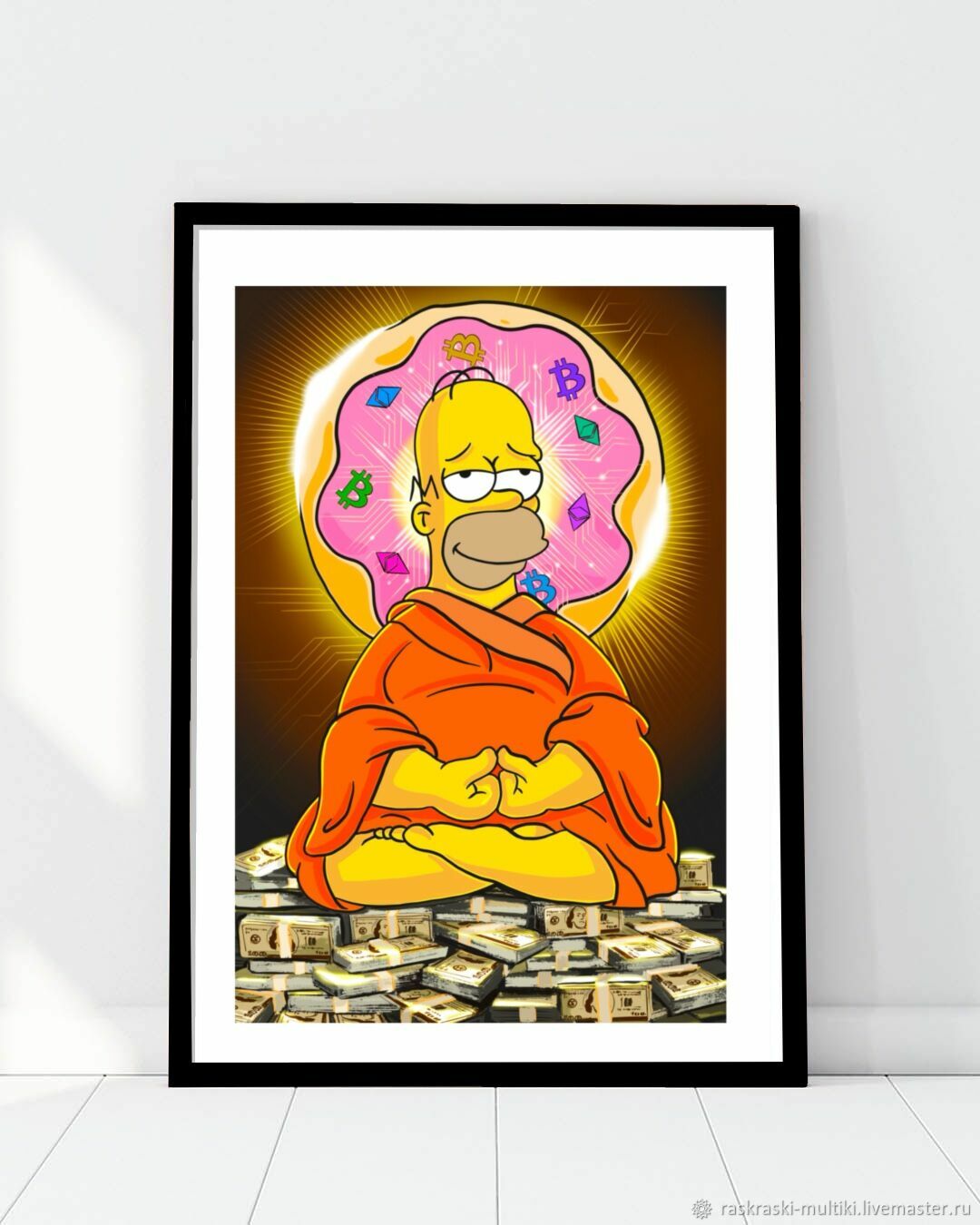 Арт картина Гомер Симпсон в интернет-магазине Ярмарка Мастеров по цене 3500 ₽ – R6XYURU