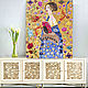 Order Lady with Fan Gustav Klimt Original painting canvas mosaic embroidery. House of the Sun (irina-bast). Livemaster. . Pictures Фото №3