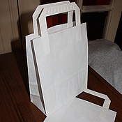 Материалы для творчества handmade. Livemaster - original item White Kraft package with flat handles, size 2!. Handmade.