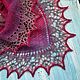 Mini shawl Fishnet Openwork Woolen Warm Cape Knitted Fuchsia Lilac. Shawls. FuxiList  knitting. Online shopping on My Livemaster.  Фото №2