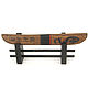 knife Bright and unusual accessory tool steel and valuable wood