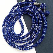 Украшения handmade. Livemaster - original item Long Beads Lariat Magic Starry Night Blue. Handmade.