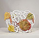 Napkin holder from the collection `Autumn in the Park`. Braided ceramic and ceramic floristry Elena Zaichenko
