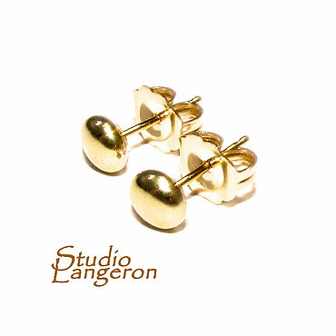 Материалы для творчества ручной работы. Ярмарка Мастеров - ручная работа Швензы - пуссеты золотые. Фурнитура золото 585. Handmade.