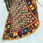 Русское лоскутное одеяло "Красная охра" пэчворк