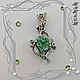 Pendant 'Tropicana-super' 925 sterling silver, natural emeralds. VIDEO, Pendants, St. Petersburg,  Фото №1