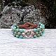 With Swarovski crystals turquoise braided bracelet, Braided bracelet, Moscow,  Фото №1