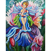 Картины и панно handmade. Livemaster - original item Painting fairy tale flower fairy 