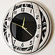 Wall clock round whitewashed oak black glass. Watch. KancyrevDecoration. Online shopping on My Livemaster.  Фото №2