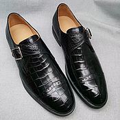 Обувь ручной работы handmade. Livemaster - original item Monka shoes with brogation, crocodile leather, custom design.. Handmade.