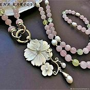Украшения handmade. Livemaster - original item Necklace. pearl sunstones quartz. Handmade.
