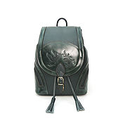 Сумки и аксессуары handmade. Livemaster - original item Backpacks: Backpack women`s leather green Jeanne Mod.P50-132. Handmade.