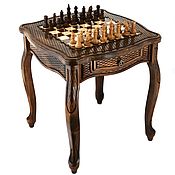 Активный отдых и развлечения handmade. Livemaster - original item Card table carved chess 