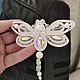 Brooch Soutache White Dragonfly, Brooches, Moscow,  Фото №1