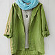 Olive cardigan jacket made of 100% linen. Cardigans. etnoart. Online shopping on My Livemaster.  Фото №2