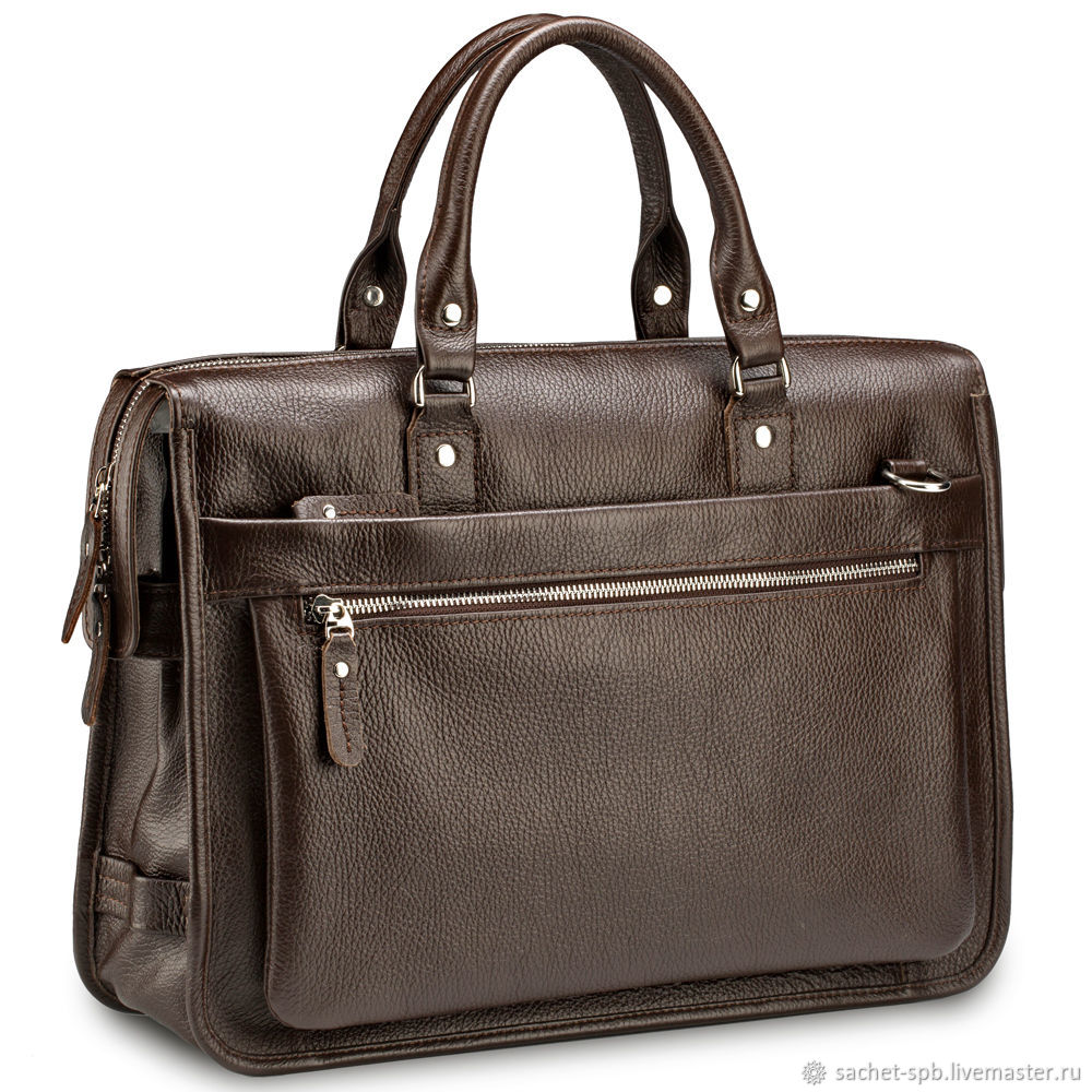 Кожаная деловая сумка "Вильямс" (тёмно-коричневая), Классическая сумка, Санкт-Петербург,  Фото №1