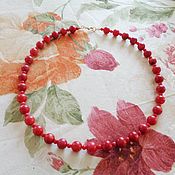 Работы для детей, handmade. Livemaster - original item Necklace made of natural red coral with gilding. Handmade.