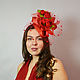 Hat with a veil ' Red roses'. Hats1. Novozhilova Hats. My Livemaster. Фото №4