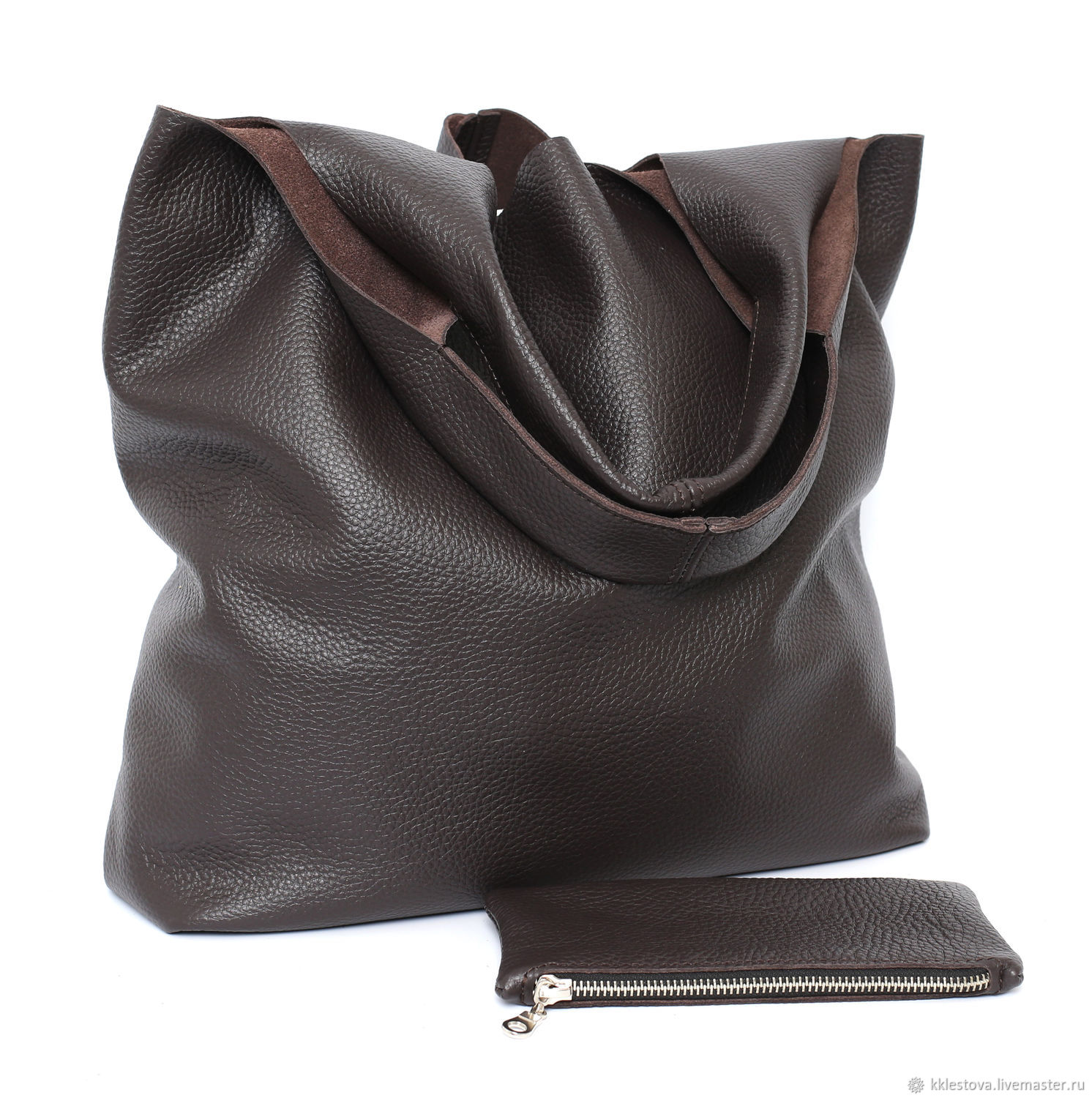Brown leather Bag Bag medium Package string Bag shopper t shirt, Sacks, Moscow,  Фото №1
