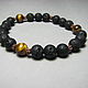 Bracelet with tiger eye and basalt (lava) ' Your rules'. Bead bracelet. Beautiful gifts for the good people (Alura-lights). Online shopping on My Livemaster.  Фото №2