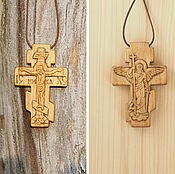 Крестик: Собор - деревянный нательный крест из кипариса