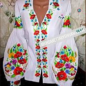 Одежда handmade. Livemaster - original item Women`s embroidered shirt 