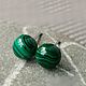 Stud earrings studs malachite. Earrings. Jewelry and accessories by IRIS. My Livemaster. Фото №4