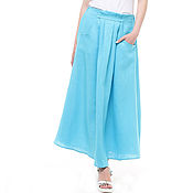 Одежда handmade. Livemaster - original item Turquoise linen skirt in boho style. Handmade.