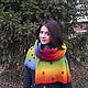 Rainbow scarf with pompoms in bulk, Scarves, Zaraysk,  Фото №1