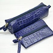 Сумки и аксессуары handmade. Livemaster - original item Leather pencil case-cosmetic bag