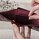 Burgundy leather wallet in three additions for bills, cards, with a coin holder. Wallets. KodamaLife. My Livemaster. Фото №4