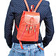 Small backpack leather jolie red. Backpacks. Russian leather Guild (sachet-spb). Online shopping on My Livemaster.  Фото №2
