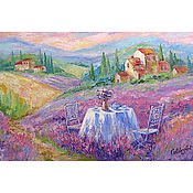 Картины и панно handmade. Livemaster - original item Oil painting lavender field lavender painting provence. Handmade.