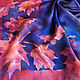 Shawls: Batik handkerchief 'Leaves on the water'.Silk satin 100%. Shawls1. Silk Batik Watercolor ..VikoBatik... My Livemaster. Фото №4