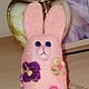 Игрушка войлочная Зайчик в цветочек сувенир из войлока, Войлочная игрушка, Новосибирск,  Фото №1