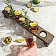 Dark oak shot board. Stand for bottles and glasses. Foxwoodrus. Online shopping on My Livemaster.  Фото №2
