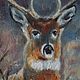 Painting Forest deer oil Painting Deer in winter forest Landscape. Pictures. olga-klim (olga-klim). My Livemaster. Фото №4