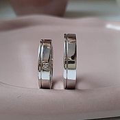 Свадебный салон handmade. Livemaster - original item Pair of silver wedding rings (Ob47). Handmade.