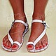 Sandals leather White. Any size color custom!
