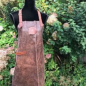 Винтаж ручной работы. Ярмарка Мастеров - ручная работа Barbecue apron, genuine leather, Holland. Handmade.