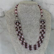 Украшения handmade. Livemaster - original item Necklace made of lepidolite and rose quartz 