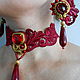 .  The set includes choker and earrings, 'cherry liqueur ', Jewelry Sets, Blagoveshchensk,  Фото №1