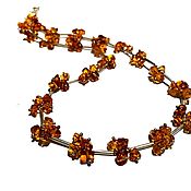 Necklace made of natural solid amber