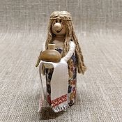 Кукла-панка в вишнёвом платке (21 см.)