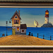 Картины и панно handmade. Livemaster - original item Pictures: Lighthouse house/ 40h60 cm / oil on canvas. Handmade.