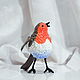 Заказать   Зарянка, малиновка, Robin bird figurine with red brest. Елена (Crampom). Ярмарка Мастеров. . Статуэтки Фото №3