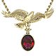 Gold pendant 'Falcon' with tourmaline natural, Pendants, Moscow,  Фото №1