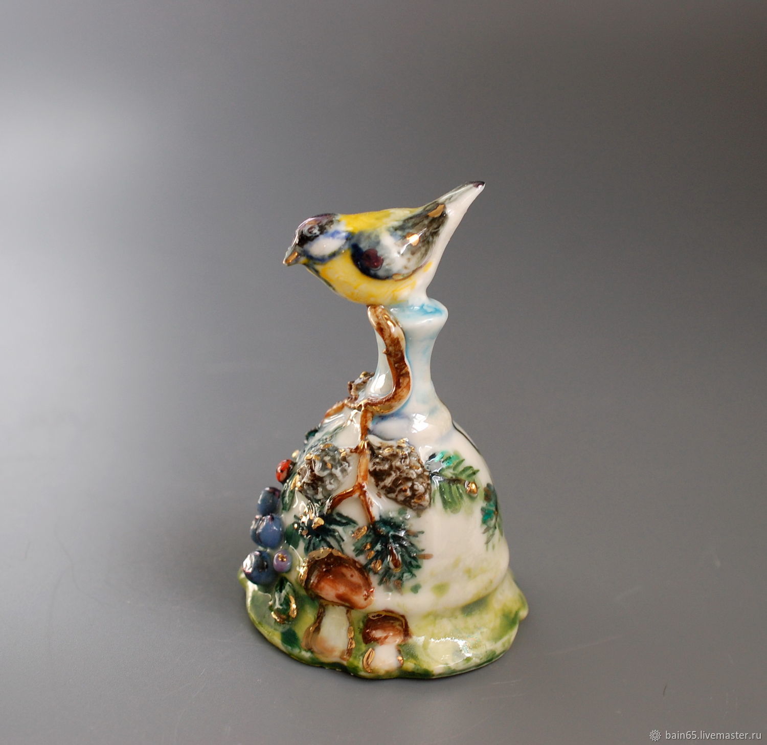 Колокольчик фарфоровый "Синичка в лесу" в интернет-магазине Ярмарка ...